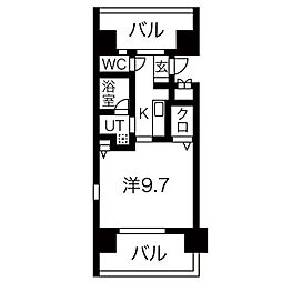 CASTELLO ASSO 2階1Kの間取り
