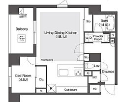 東急田園都市線 池尻大橋駅 徒歩5分の賃貸マンション 1階1LDKの間取り