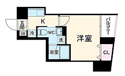 ラフィスタ横浜黄金町 2階1Kの間取り