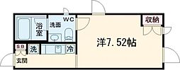 都営大江戸線 若松河田駅 徒歩7分の賃貸マンション 3階1Kの間取り