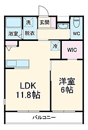 Maison de Chambre 1階1LDKの間取り