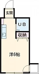 白子ビル 5階ワンルームの間取り