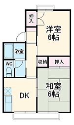 ハイホームアサコ 1階2DKの間取り