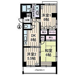 サンマリノ 3階3DKの間取り