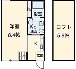 エヌパティオ 1階1Kの間取り