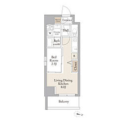 名古屋市営名城線 黒川駅 徒歩10分の賃貸マンション 9階1LDKの間取り