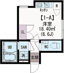 ストラート王子神谷 1階ワンルームの間取り