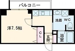 東武伊勢崎線 五反野駅 徒歩10分の賃貸マンション 1階1Kの間取り