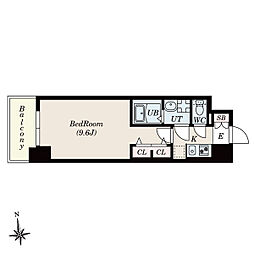 S-RESIDENCE岡崎公園aureate 8階1Kの間取り