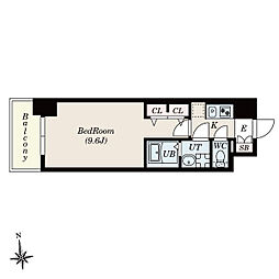 S-RESIDENCE岡崎公園aureate 13階1Kの間取り
