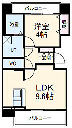 メイクス今池PRIME 3階1LDKの間取り