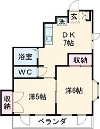 間取図画像 2DK