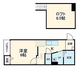 Ｇｌａｎｚ栄生 1階1Kの間取り