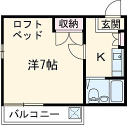 コートビレッジ桜ヶ丘パートIIレジデンス 1階1Kの間取り