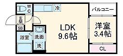 Ｙ’ｓ　内田橋 1階1LDKの間取り