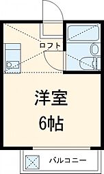 ホワイトウイング連光寺II 2階ワンルームの間取り