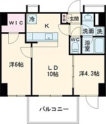 プレシャスハーモニー八王子 14階2LDKの間取り