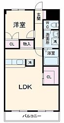 第3サンヨーマンション 6階1LDKの間取り