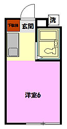 レモンホームすすきの 1階ワンルームの間取り