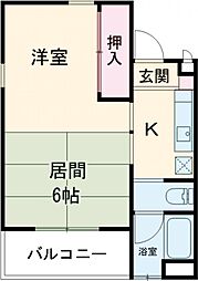 福岡市地下鉄箱崎線 箱崎宮前駅 徒歩7分の賃貸マンション 3階1Kの間取り