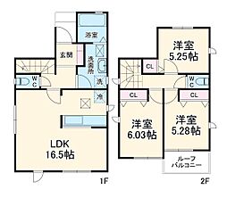 リナージュＬ 1階3LDKの間取り