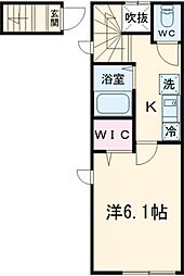 西武池袋線 東長崎駅 徒歩9分の賃貸アパート 2階1Kの間取り