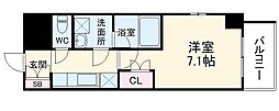 名古屋市営名城線 大曽根駅 徒歩3分の賃貸マンション 8階1Kの間取り