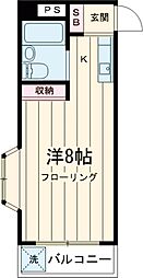 グランラパン 4階ワンルームの間取り