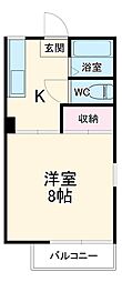 シティパル・Ｋ 2階1Kの間取り