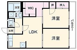 JR東海交通城北線 枇杷島駅 徒歩6分の賃貸アパート 1階2SLDKの間取り