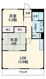 ルミエール松河戸 2階2LDKの間取り