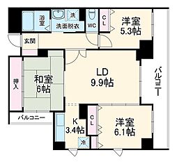 メゾン油小路 2階3LDKの間取り