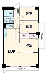 レジデンス御器所スクエア 11階3LDKの間取り