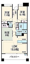 ライオンズヒルズ高峯（参番館） 502 5階3LDKの間取り