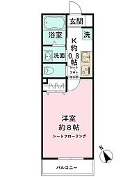 レ　セレニタ　松庵 2階1Kの間取り