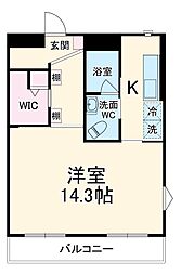 パークメゾン 1階1Kの間取り