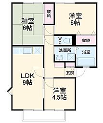 サンビレッジみない2番館 1階3LDKの間取り