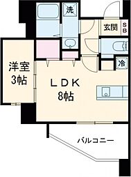 CASA VISTA ASATO 7階1LDKの間取り