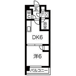 はとビル 3階1DKの間取り
