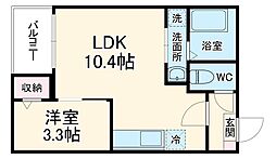 Jack odakaII 1階1LDKの間取り