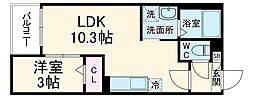Jack odakaIII 3階1LDKの間取り