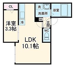 Jack odakaV 1階1LDKの間取り