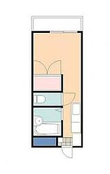 クるトーラ西八王子 2階ワンルームの間取り