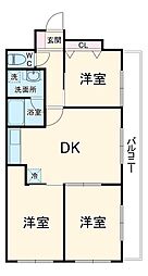 センチュリー深谷 3DKの間取図画像
