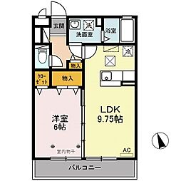 オッツグレース 1LDKの間取図画像