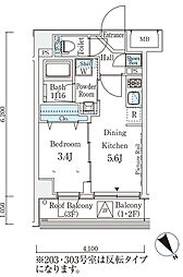 東急田園都市線 三軒茶屋駅 徒歩5分の賃貸マンション 1階1DKの間取り