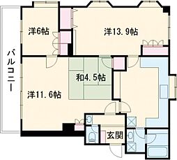 エクセルＫ 3階2LDKの間取り