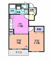 アバンツァートT 2DKの間取図画像