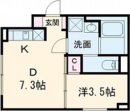 都営新宿線 曙橋駅 徒歩5分の賃貸マンション 1階1DKの間取り