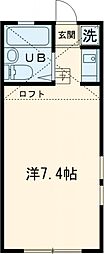 アークエステート23 1階ワンルームの間取り